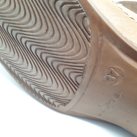 REIKER Brown Leather Slip On Shoes Flats Sandals - Picture 6 of 6